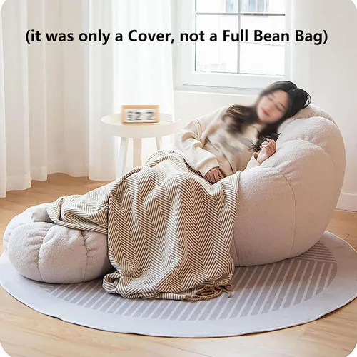 Miniatura 4 de Puf de peluche de animales de peluche, silla puff de espuma viscoelástica ultrasuave, piel de peluche sintética, lavable, funda con cremallera