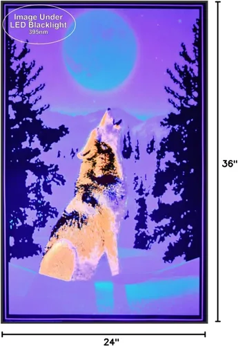 Miniatura 7 de Studio B Wolf Moon - Póster de luz negra, no flocado, 24 x 36 pulgadas