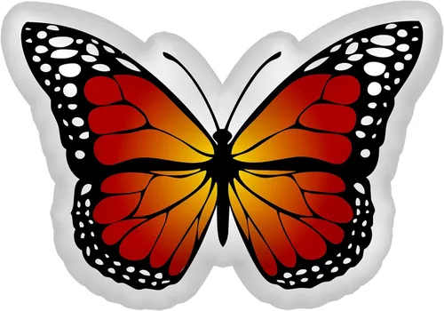 Miniatura 9 de Almohada de mariposa monarca, relleno de almohada suave con forma de decoración para dormitorio, sala de estar, habitación de niños, sofá, oficina