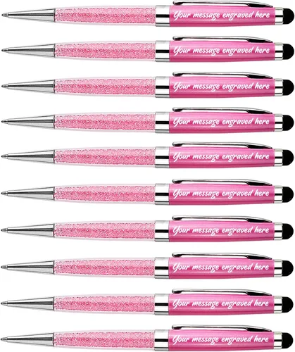 Miniatura 8 de Ancolo Bolígrafos grabados de lujo con punta de lápiz capacitivo, repuestos de tinta negra de cristal, bolígrafos de calidad, personalizados