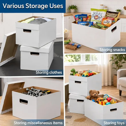 Miniatura 8 de PIT66 Paquete de 3 cajas de cómics de almacenamiento de cómics con capacidad para 150-175 cómics plegables y apilables, caja corta de cómics a