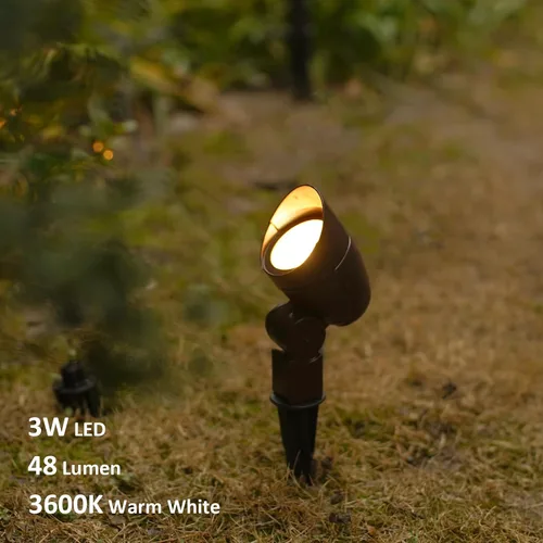 Miniatura 2 de GOODSMANN Kits de reflectores de paisaje de bajo voltaje, 3 W, focos LED para exteriores, 12 V, acabado marrón, 8 unidades, iluminación de paisaje