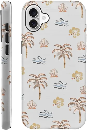 Miniatura 15 de Funda compatible con iPhone 11, resistente a arañazos, funda híbrida de 2 capas con carcasa dura, diseño de cocoteros de playa de verano