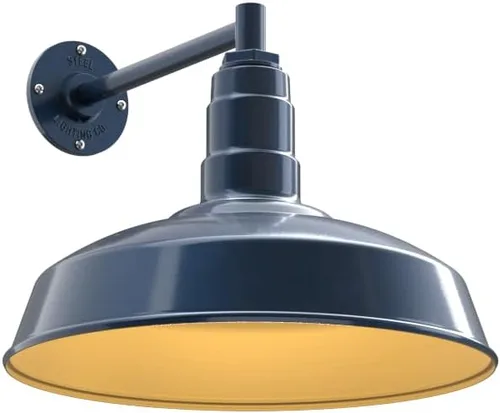 Miniatura 72 de Steel Lighting Co. Gardena - Luz de granero Montaje en pared al aire libre Cúpula de 16 pulgadas Cuello de cisne de 16 pulgadas Luz