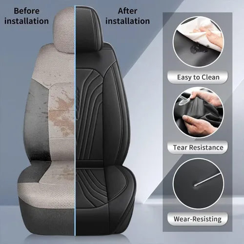 Miniatura 7 de DISUTOGO Fundas de asiento compatibles con Nissan Kicks 2018-2025 2026, juego completo de fundas de asiento de automóvil de cuero sintético
