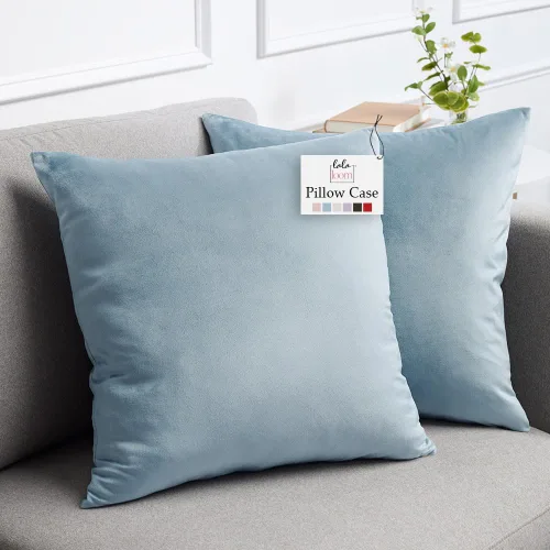 Miniatura 23 de lalaLOOM Juego de 2 fundas de almohada lujosas de terciopelo sedoso, 18 x 18 pulgadas, fundas de almohada decorativas más suaves, cremallera oculta