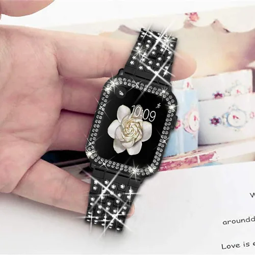 Miniatura 6 de Bekomo Compatible for Apple Watch Ultra Band 49mm 46mm 45mm 41mm 38mm 40mm 42mm 44mm with 2 Pack Bling Crystal Diamonds Case Cover, iwatch SE Series