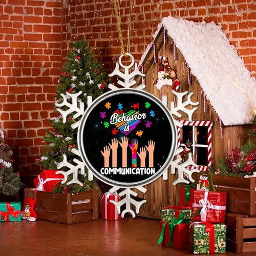Miniatura 5 de Adornos de decoración de árbol, Comportamiento es comunicación, adornos para autismo, decoraciones de conciencia sobre el autismo, decoraciones