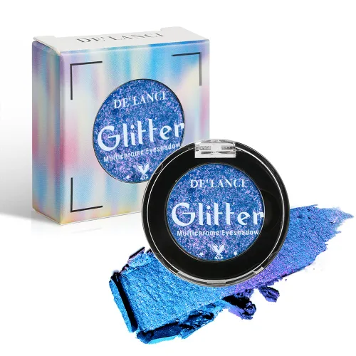 Miniatura 7 de Sombra de ojos verde azulado, paleta de sombras de ojos con purpurina multicromada altamente pigmentada con cambio de verde azulado a azul dorado