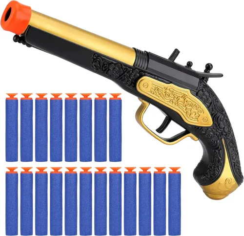 Juguete de espuma pirata pirata para niños de 3 a 5 años, pistola pirata con 20 dardos de espuma suave, accesorio de disfraz de pirata de Halloween