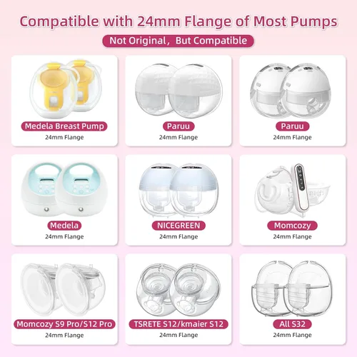 Miniatura 3 de Insertos de brida de 15 mm y 17 mm para Medela, pantallas/bridas Spectra de 24 mm, compatibles con TSRETE, CPPSLEE, extractor de leche ponible