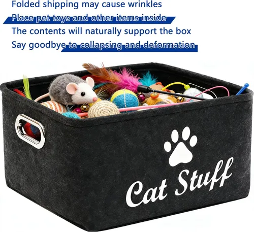 Miniatura 4 de Contenedor de almacenamiento de la cesta de la cesta del juguete del gato,Caja del cubo de la cesta del juguete del animal doméstico