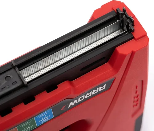Miniatura 8 de Arrow ET501C - Pistola profesional inalámbrica 5 en 1 para grapas y clavos, grapadora de alambre y clavadora de clavos a batería para tapicería