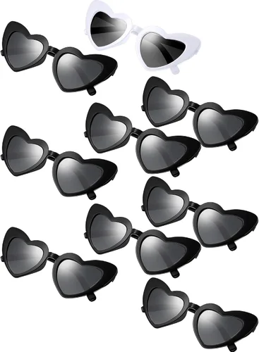 Frienda 9 pares de lentes de sol en forma de corazón vintage para mujer lentes retro para compras viajes fiestas