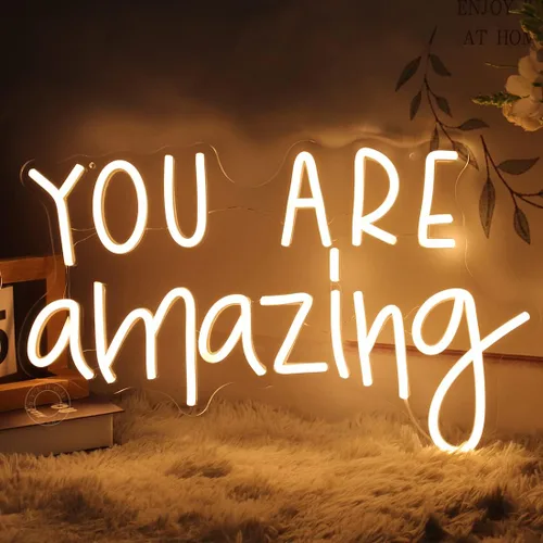 Miniatura 3 de SYLHOME Letrero de luz LED de neón "You Are Amazing" 5V para niñas, niños, dormitorio, sala de estar, aula, decoración de pared colgante