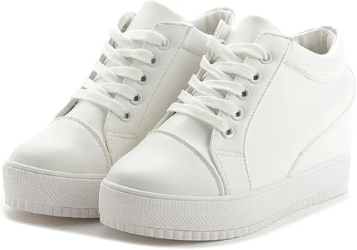 Miniatura 3 de Zapatos de tacón alto para mujer suela suave color sólido elevador plataforma de plataforma para estudiantes