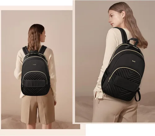 Miniatura 7 de Mochila para laptop para mujer, elegante mochila de trabajo para viajes, mochila de computadora de gran capacidad para 15.6 pulgadas, mochila Negro