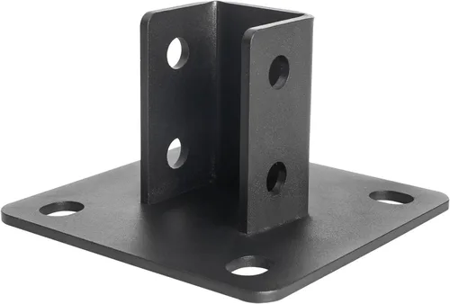Miniatura 3 de Base de poste de 4 piezas, 4 agujeros de montaje cuadrado para canal de puntal único de 1-5/8 pulgadas, base de poste de valla con recubrimiento