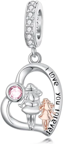 Miniatura 36 de PROESS Dije para padre, madre e hija, pulsera de plata de ley para pulseras, regalos de cumpleaños, día de San Valentín, para hija, madre, amante