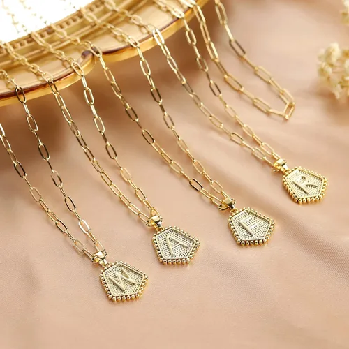 Miniatura 7 de SAVORI Collares con iniciales en capas para mujer, chapado en oro de 14 quilates, delicado collar de cadena de clip en capas, lindo colgante
