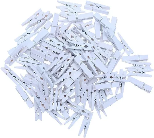 Miniatura 8 de DECORA Pinza de madera pintada colorida de 1.4 in/1.38 pulgadas, 100 piezas para clips de fotos, álbumes de chatarra, manualidades, envoltura