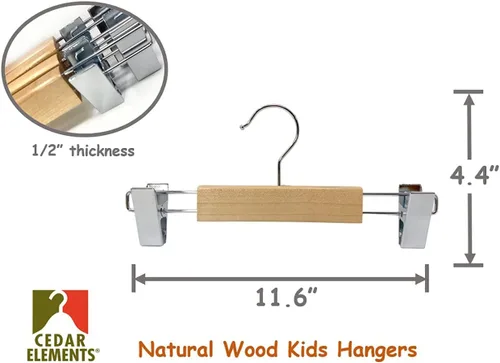 Miniatura 5 de Perchas para niños (madera natural, perchas para pantalones para niños NB-10)