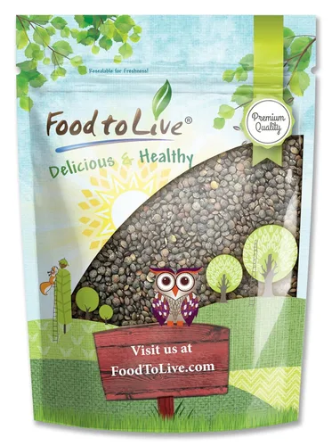 Lentejas verdes francesas, 8 onzas – Frijoles secos enteros, crudos, germinables, veganos, kosher, a granel. Sabor profundo a pimienta. Rico en