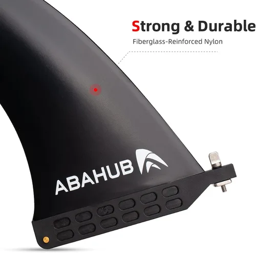 Miniatura 3 de Abahub Aleta central única SUP de 9/10 pulgadas con 1 tornillo de aleta sin herramienta, aletas de repuesto de SUP reforzadas con fibra de vidrio