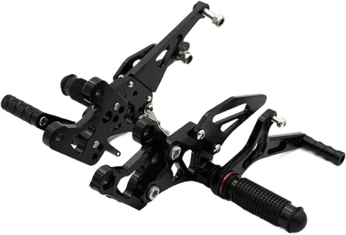 Juego de reposapiés de moto para FZ8 para FZ para 8 2010-2013 Juego de reposapiés trasero de motocicleta ajustable (negro)