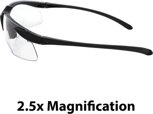 Miniatura 3 de Global Vision Apex - Anteojos de seguridad bifocales UV400 con aumento de 2.50 pulgadas, color transparente y negro, talla L