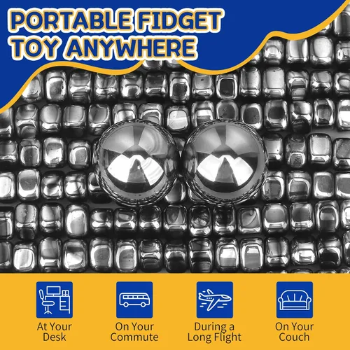 Miniatura 3 de Genial imán de ferrita para adultos, piedras mangéticas con funda de fibra para un fácil transporte, magnético con dos bolas magnéticas para Negro