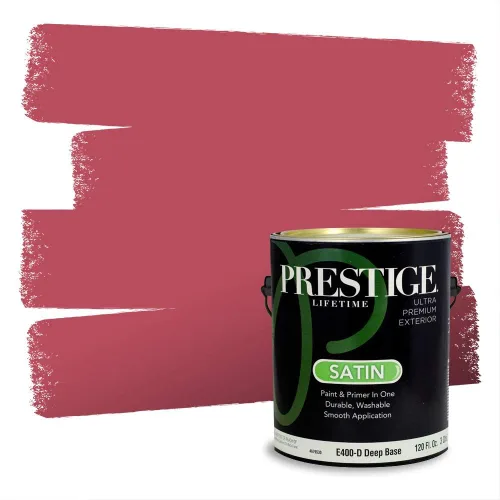 Miniatura 50 de Prestige Paints Pintura exterior e imprimación en uno, 1 galón, plano, coincidencia comparable de Valspar* Amber Rose*