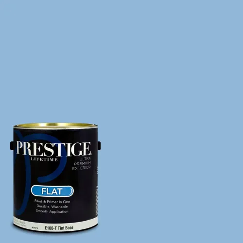 Miniatura 6 de Prestige Paints. - Base y pintura para exteriores en un solo galón, 1 galón. plano, comparable con Sherwin Williams Topsail. SW159-azul hechizante.