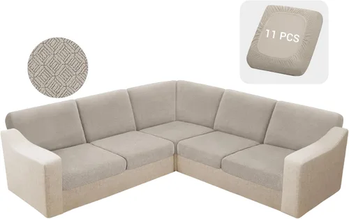 Miniatura 45 de HDCAXKJ - Fundas impermeables para cojín de sofá modular, fundas elásticas para cojín de sofá de esquina, fundas protectoras de muebles de jacquard