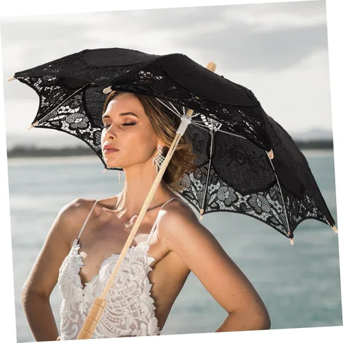 Miniatura 7 de SEWACC 2pcs Lace Umbrella Manual Fabric Decorate