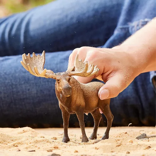 Miniatura 2 de Schleich Wild Life - Figura de alce de toro – Figura de juguete de animales salvajes, duradera para educación y juego imaginativo para niños