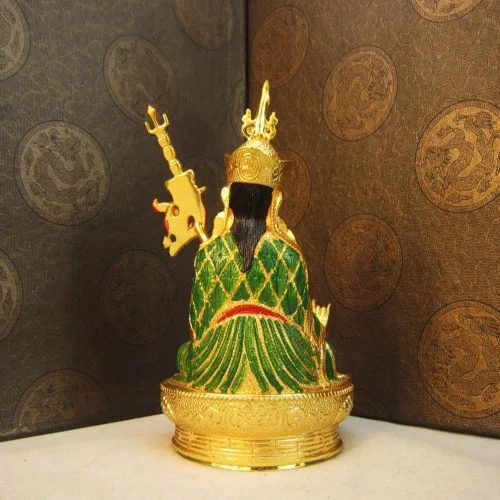 Miniatura 6 de Estatua de cobre coloreada Padmasambhava del loto del loto tibetano de 6 pulgadas de los proveedores budistas tibetanos de Buda
