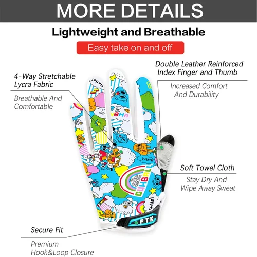 Miniatura 2 de Kids Bike Gloves Boys Girls Gel Padded Full FingerHalf Finger Road Riding Mountain Bicycle Non-Slip Cycling Glove for Youth Junior Children Ages 2-11