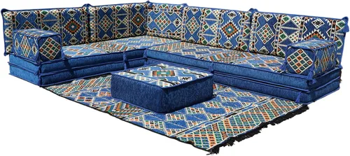 Miniatura 32 de arabicsofa Juego de sofás árabes tradicionales en forma de L - Sofás seccionales marroquíes - Asientos Majlis orientales para sala de estar