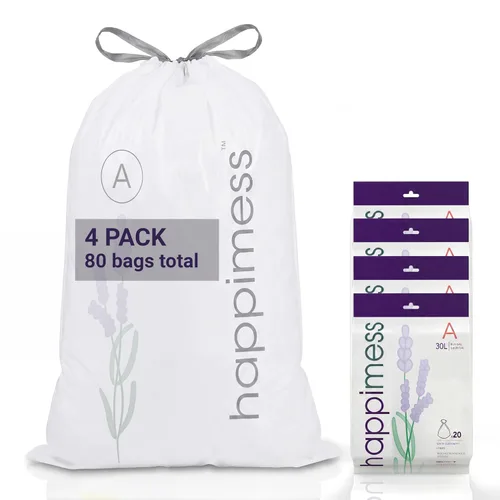 Miniatura 16 de happimess 8 Gallon (30L) Drawstring Trash Bags, Unscented, Clear, Heavy Duty LDPE Liners for Kitchen and Household, Custom Fit, 20 Count