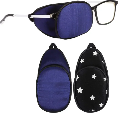Miniatura 16 de eZAKKA Parches para ojos para adultos, parche ocular médico para gafas, parche ocular médico de seda para parches de ojo vago para mujeres