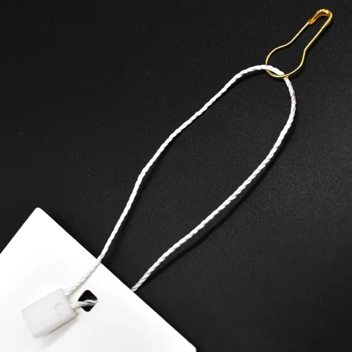 Miniatura 8 de 500 sujetadores de etiqueta colgante de 7 pulgadas, cuerdas de nailon negro y 500 pines de seguridad de metal negro de 0.85 pulgadas, pasadores