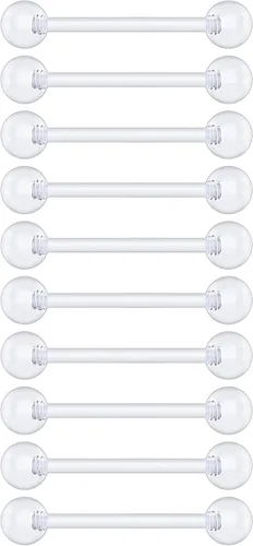 Miniatura 17 de Anillos de plástico para pezón – Anillos de lengua transparentes – Piercing hipoalergénico recto Bioflex