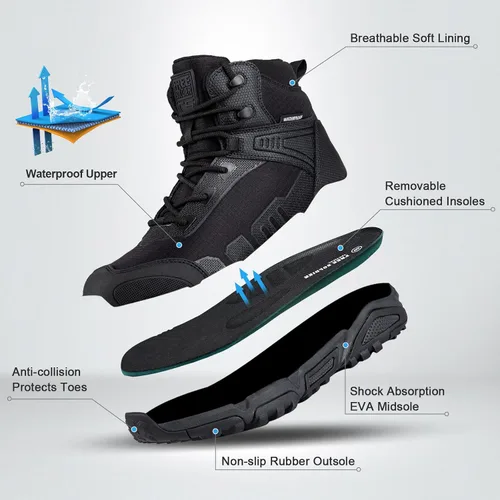 Miniatura 4 de FREE SOLDIER Men's Waterproof Hiking Boots Lightweight Work Boots Military Tactical Boots Durable Combat Boots
