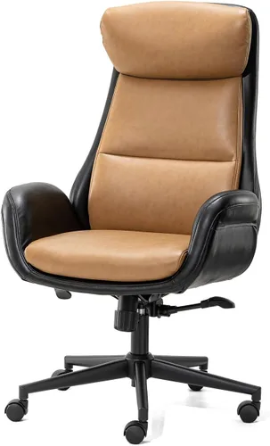 Miniatura 8 de Glitzhome Silla de oficina de respaldo alto, moderna silla giratoria ergonómica de oficina, silla de escritorio ajustable para oficina en casa