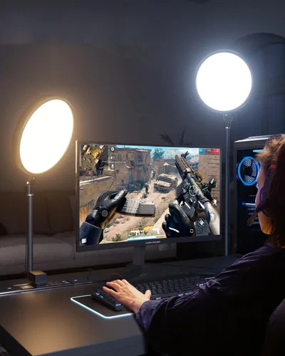 Miniatura 5 de TODI - Anillo de luz grande con soporte de 79 pulgadas, anillo de luz selfie de pantalla completa de 6500K con soporte y soporte para teléfono