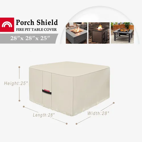 Miniatura 2 de Porch Shield Funda para hoguera, impermeable, 600D, resistente, cuadrada, para patio, color beige, 28 x 28 pulgadas