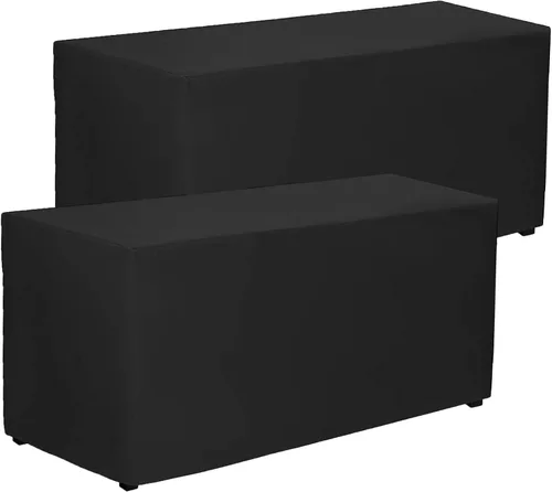 Miniatura 10 de PLOYMONO - Juego de 2 manteles ajustables, mantel de longitud hasta el suelo para mesa rectangular de 4 pies (122x61 cm) de poliéster, ideal