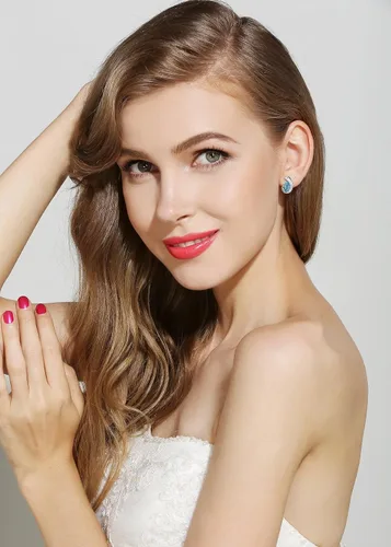 Miniatura 4 de Aretes de lágrima chapados en platino hechos con cristales austriacos para mujer