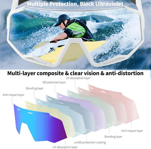 Miniatura 4 de FEISEDY Gafas de sol polarizadas de ciclismo para mujeres y hombres, gafas de sol deportivas al aire libre, béisbol, correr, ciclismo, pesca, B2994